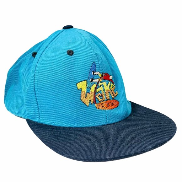 Lids Wake Board SnapBack Flat Wide Brim Hat Surfer Streetwear Wool Blend OSFA - Picture 3 of 11